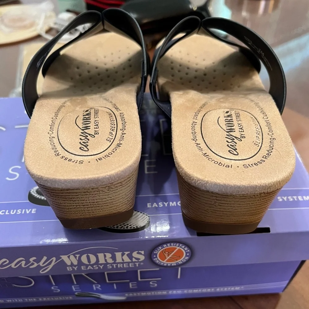 Open toe, anti-slip sandals, black New size 7